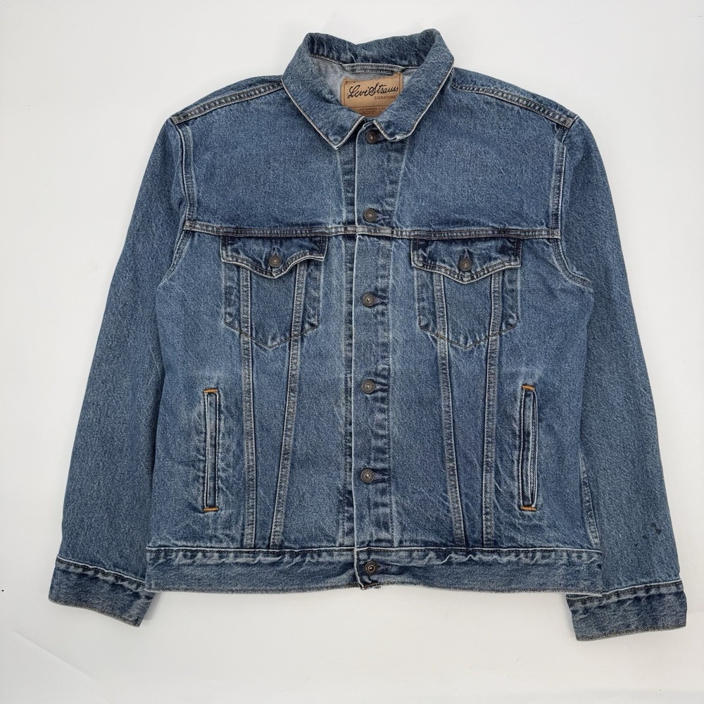 Levis Denim Trucker Jacket Men's Large Jean Medium Wash Vintage 90s